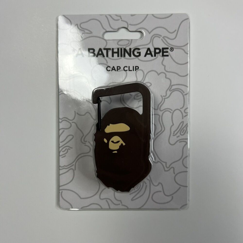 A BATHING APE Cap Clip Brown ABS Iron Japan